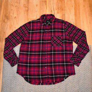 Rails Brock Fuschia Plaid Button Front Shirt Sz‎ L